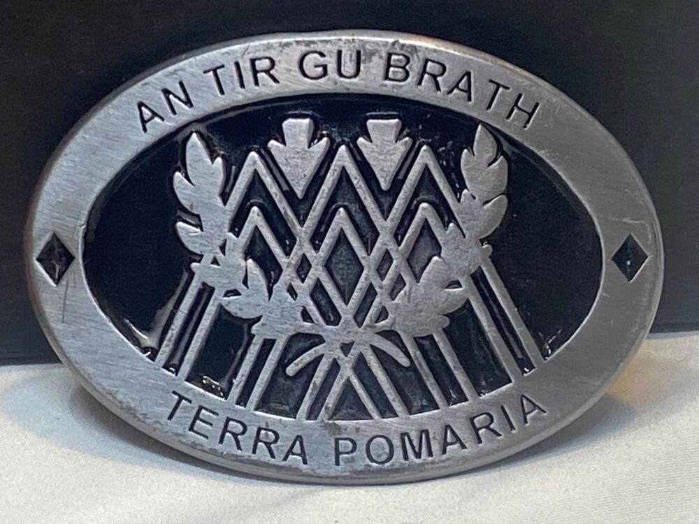 An Tir Gu Brath Terra Pomaria Belt Buckle SCA Society for Creative Anachronism